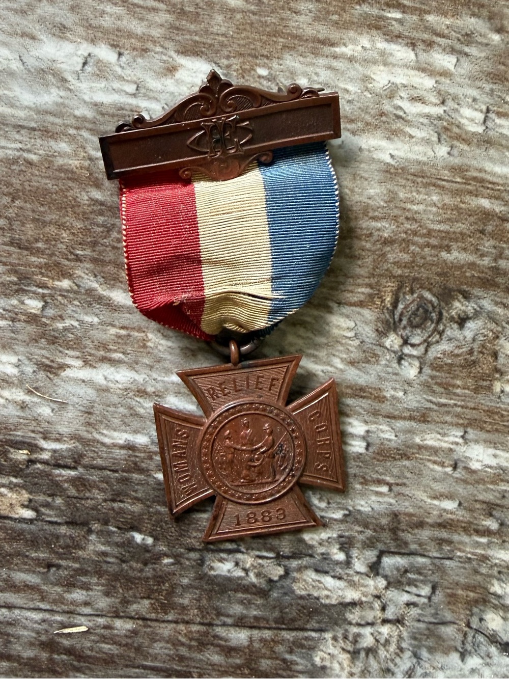 vintage Woman’s Relief Corps (WRC) Membership Badge/Medal from 1883